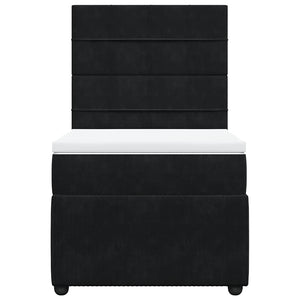 Κρεβάτι Boxspring με Στρώμα Μαύρο 100x200 εκ. Βελούδινο