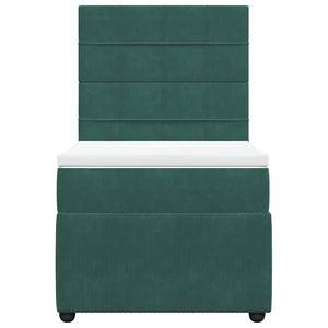 Κρεβάτι Boxspring με Στρώμα Σκούρο Πράσινο 100x200εκ. Βελούδινο
