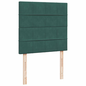 Κρεβάτι Boxspring με Στρώμα Σκούρο Πράσινο 100x200εκ. Βελούδινο