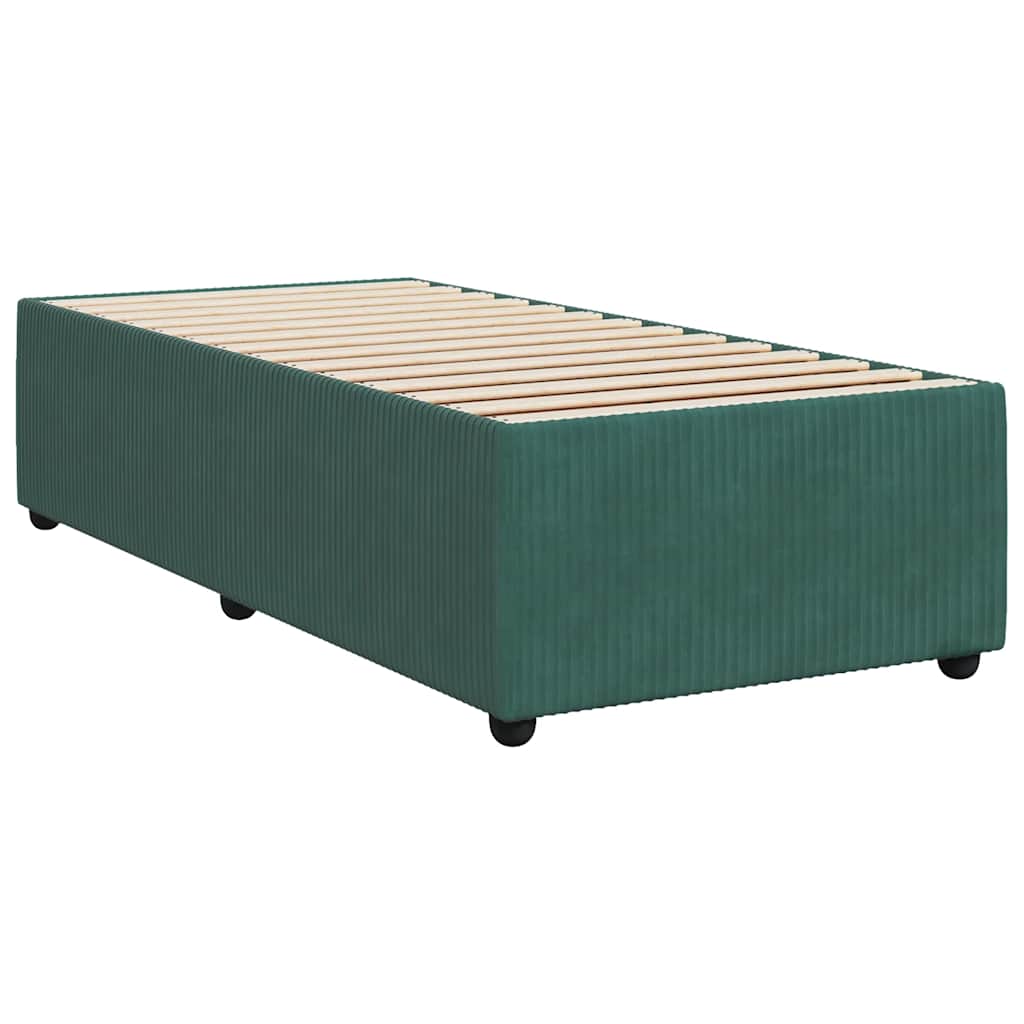 Κρεβάτι Boxspring με Στρώμα Σκούρο Πράσινο 100x200εκ. Βελούδινο