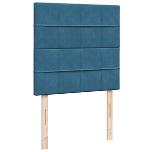 Κρεβάτι Boxspring με Στρώμα Μπλε 100x200 εκ. Βελούδινο - Pakobazaar