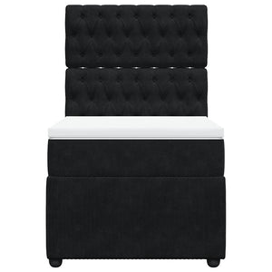 Κρεβάτι Boxspring με Στρώμα Μαύρο 100x200 εκ. Βελούδινο - Pakobazaar
