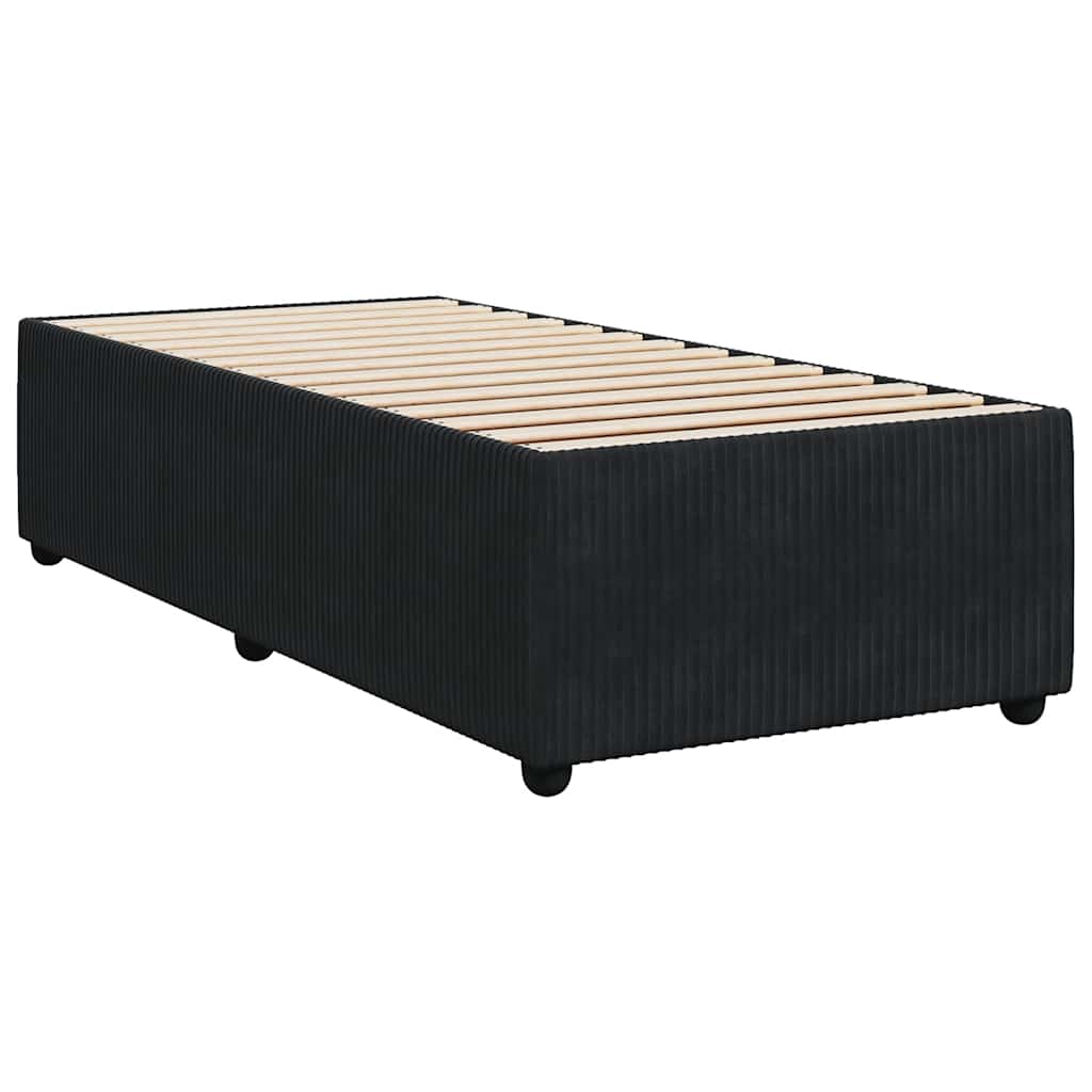 Κρεβάτι Boxspring με Στρώμα Μαύρο 100x200 εκ. Βελούδινο - Pakobazaar