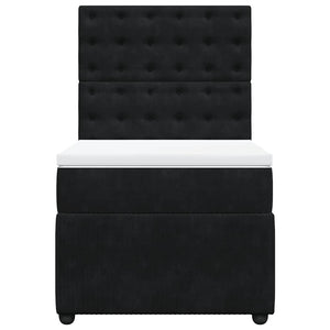 Κρεβάτι Boxspring με Στρώμα Μαύρο 100x200 εκ. Βελούδινο