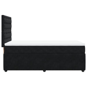 Κρεβάτι Boxspring με Στρώμα Μαύρο 100x200 εκ. Βελούδινο