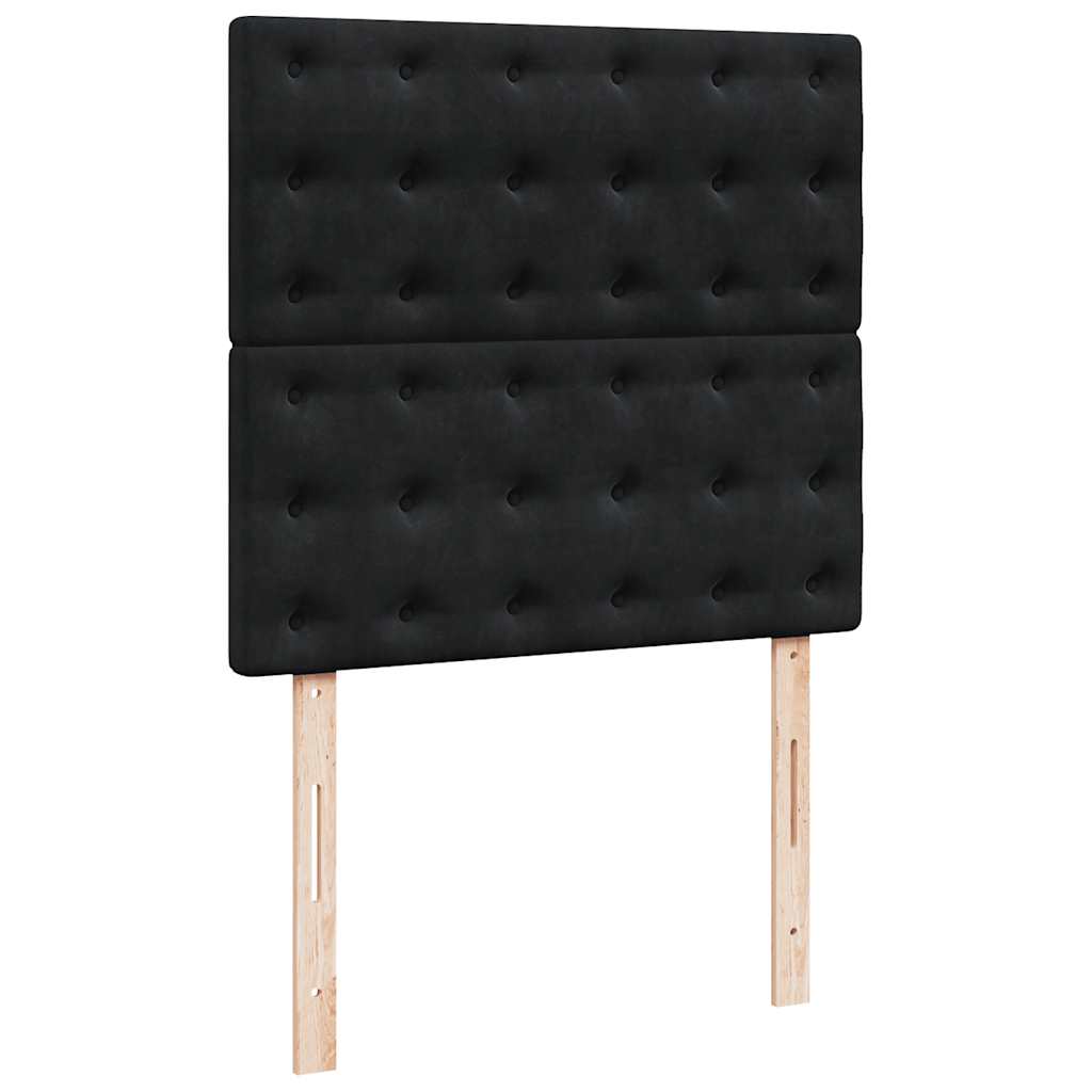 Κρεβάτι Boxspring με Στρώμα Μαύρο 100x200 εκ. Βελούδινο