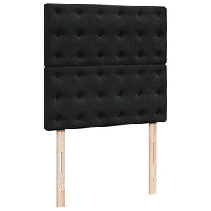 Κρεβάτι Boxspring με Στρώμα Μαύρο 100x200 εκ. Βελούδινο