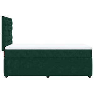 Κρεβάτι Boxspring με Στρώμα Σκούρο Πράσινο 100x200εκ. Βελούδινο