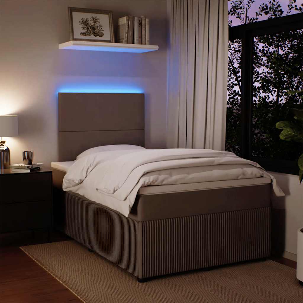 Κρεβάτι Boxspring με Στρώμα Ανοιχτό Γκρι 120x190 εκ. Βελούδινο - Pakobazaar