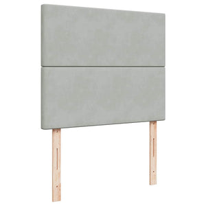 Κρεβάτι Boxspring με Στρώμα Ανοιχτό Γκρι 120x190 εκ. Βελούδινο - Pakobazaar