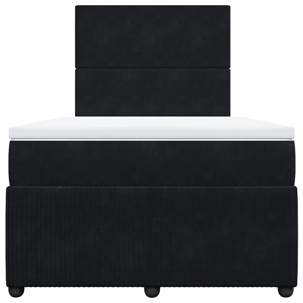 Κρεβάτι Boxspring με Στρώμα Μαύρο 120x190 εκ. Βελούδινο - Pakobazaar