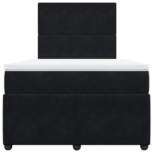 Κρεβάτι Boxspring με Στρώμα Μαύρο 120x190 εκ. Βελούδινο - Pakobazaar