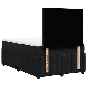 Κρεβάτι Boxspring με Στρώμα Μαύρο 120x190 εκ. Βελούδινο - Pakobazaar