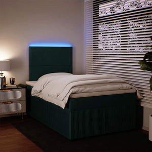 Κρεβάτι Boxspring με Στρώμα Σκούρο Πράσινο 120x190εκ. Βελούδινο - Pakobazaar
