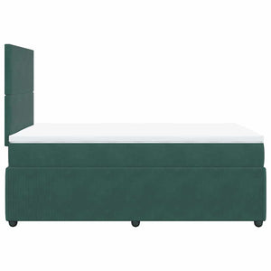 Κρεβάτι Boxspring με Στρώμα Σκούρο Πράσινο 120x190εκ. Βελούδινο - Pakobazaar