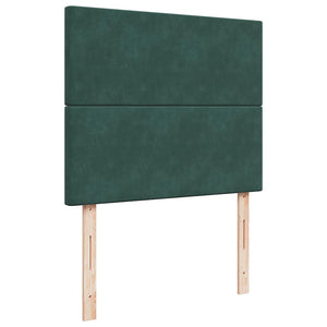 Κρεβάτι Boxspring με Στρώμα Σκούρο Πράσινο 120x190εκ. Βελούδινο - Pakobazaar