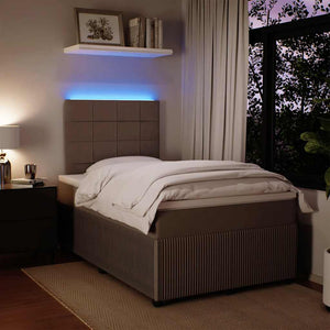 Κρεβάτι Boxspring με Στρώμα Ανοιχτό Γκρι 120x190 εκ. Βελούδινο - Pakobazaar