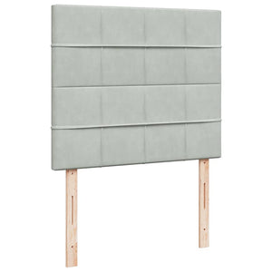 Κρεβάτι Boxspring με Στρώμα Ανοιχτό Γκρι 120x190 εκ. Βελούδινο - Pakobazaar