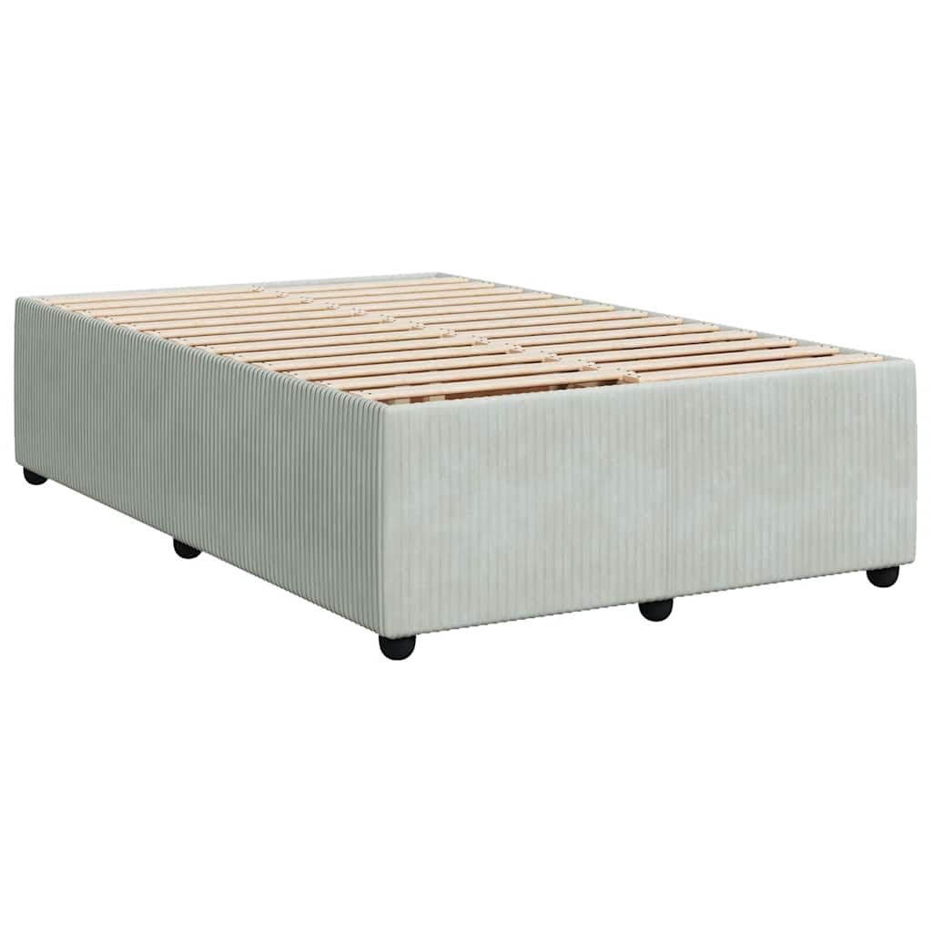 Κρεβάτι Boxspring με Στρώμα Ανοιχτό Γκρι 120x190 εκ. Βελούδινο - Pakobazaar