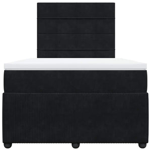 Κρεβάτι Boxspring με Στρώμα Μαύρο 120x190 εκ. Βελούδινο - Pakobazaar
