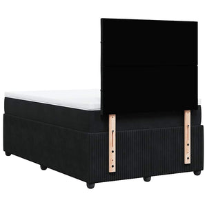 Κρεβάτι Boxspring με Στρώμα Μαύρο 120x190 εκ. Βελούδινο - Pakobazaar