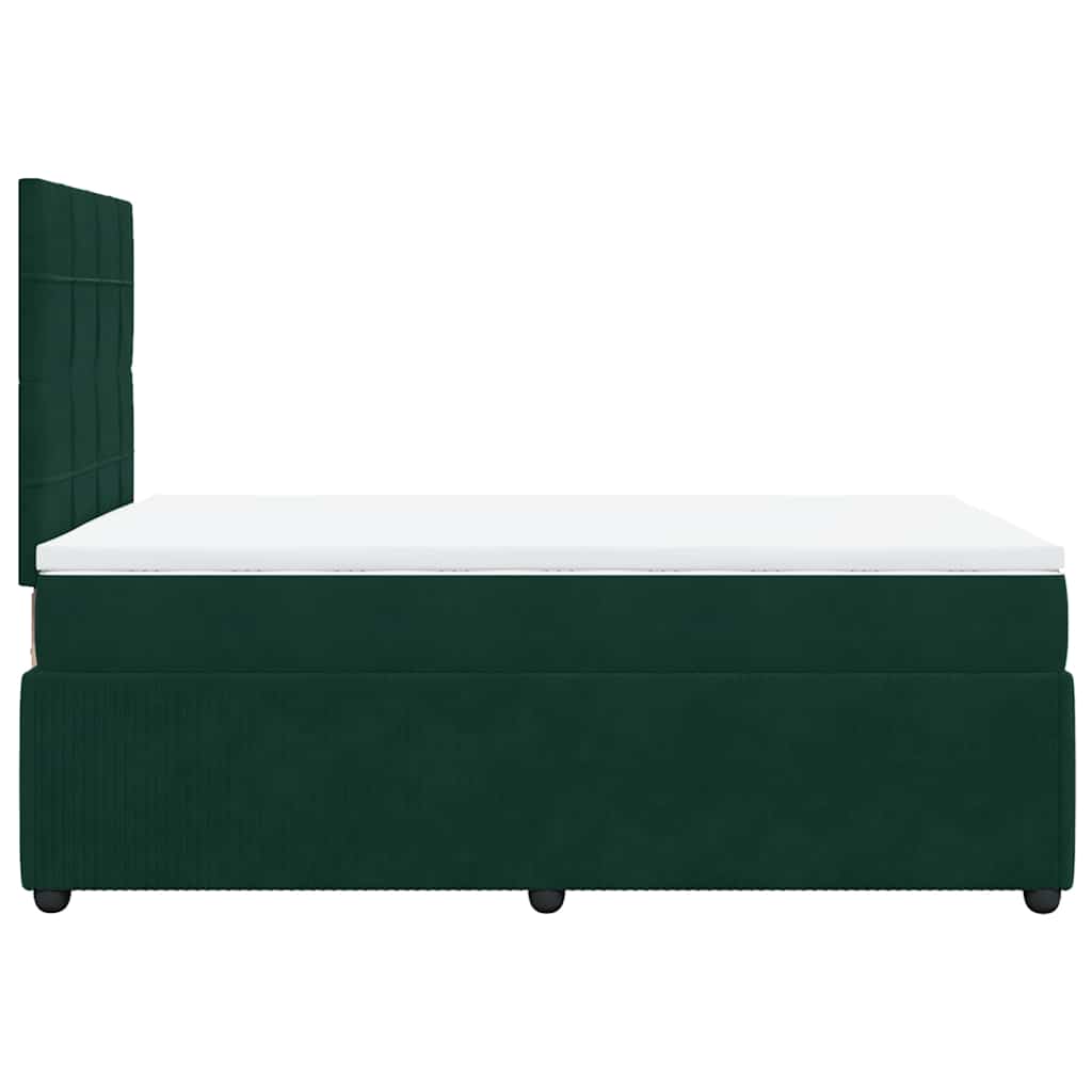 Κρεβάτι Boxspring με Στρώμα Σκούρο Πράσινο 120x190εκ. Βελούδινο - Pakobazaar
