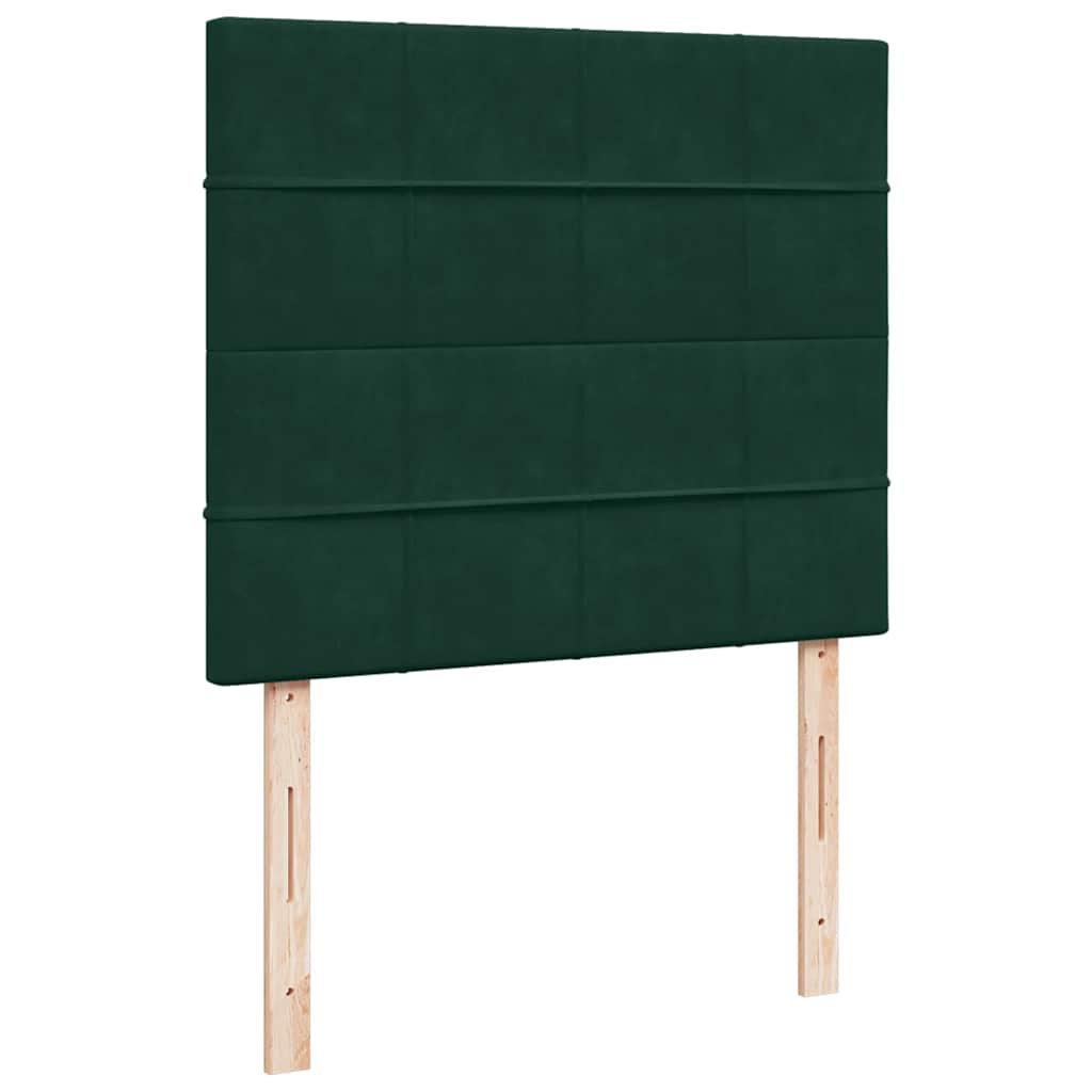 Κρεβάτι Boxspring με Στρώμα Σκούρο Πράσινο 120x190εκ. Βελούδινο - Pakobazaar