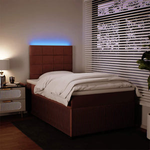 Κρεβάτι Boxspring με Στρώμα Ροζ 120x190 εκ. Βελούδινο - Pakobazaar