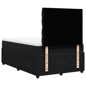 Κρεβάτι Boxspring με Στρώμα Μαύρο 120x190 εκ. Βελούδινο - Pakobazaar