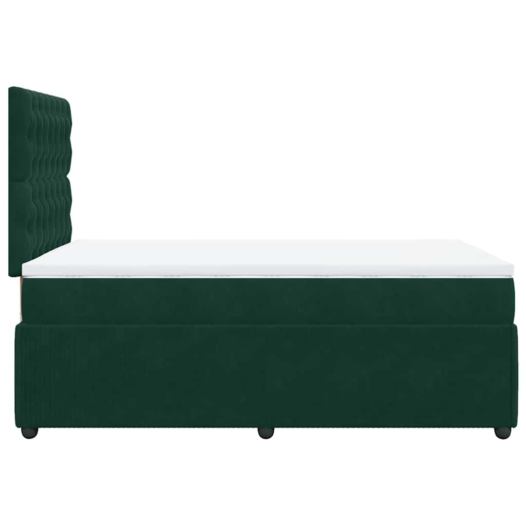 Κρεβάτι Boxspring με Στρώμα Σκούρο Πράσινο 120x190εκ. Βελούδινο - Pakobazaar
