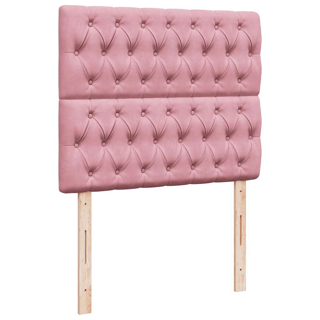 Κρεβάτι Boxspring με Στρώμα Ροζ 120x190 εκ. Βελούδινο - Pakobazaar