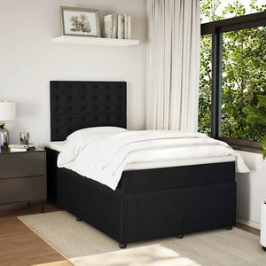 Κρεβάτι Boxspring με Στρώμα Μαύρο 120x190 εκ. Βελούδινο - Pakobazaar