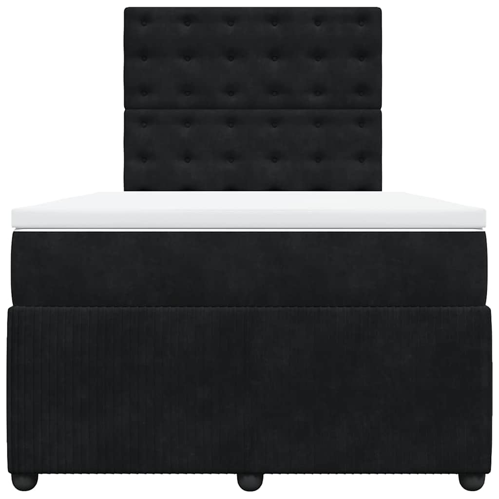 Κρεβάτι Boxspring με Στρώμα Μαύρο 120x190 εκ. Βελούδινο - Pakobazaar