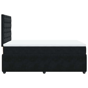 Κρεβάτι Boxspring με Στρώμα Μαύρο 120x190 εκ. Βελούδινο - Pakobazaar