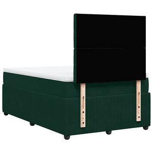 Κρεβάτι Boxspring με Στρώμα Σκούρο Πράσινο 120x190εκ. Βελούδινο - Pakobazaar