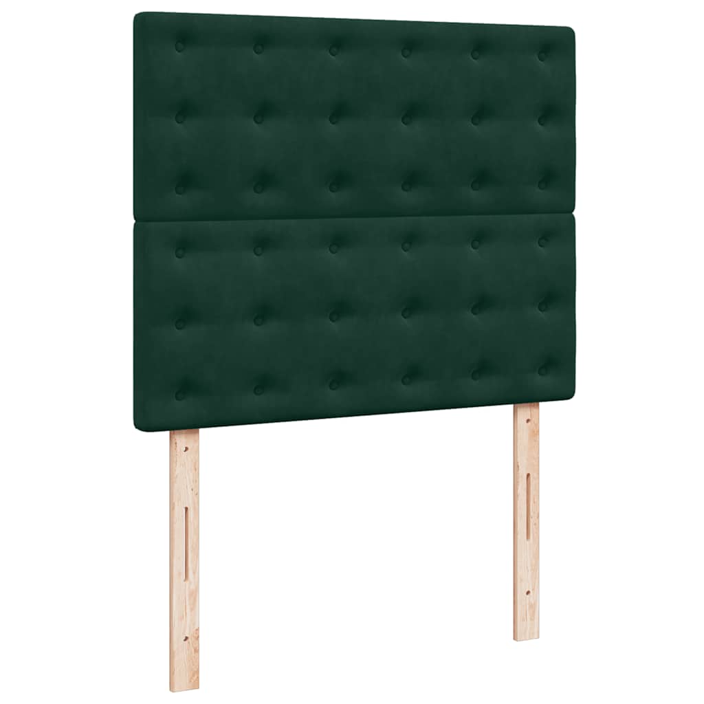 Κρεβάτι Boxspring με Στρώμα Σκούρο Πράσινο 120x190εκ. Βελούδινο - Pakobazaar