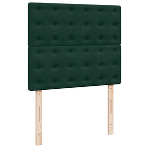 Κρεβάτι Boxspring με Στρώμα Σκούρο Πράσινο 120x190εκ. Βελούδινο - Pakobazaar