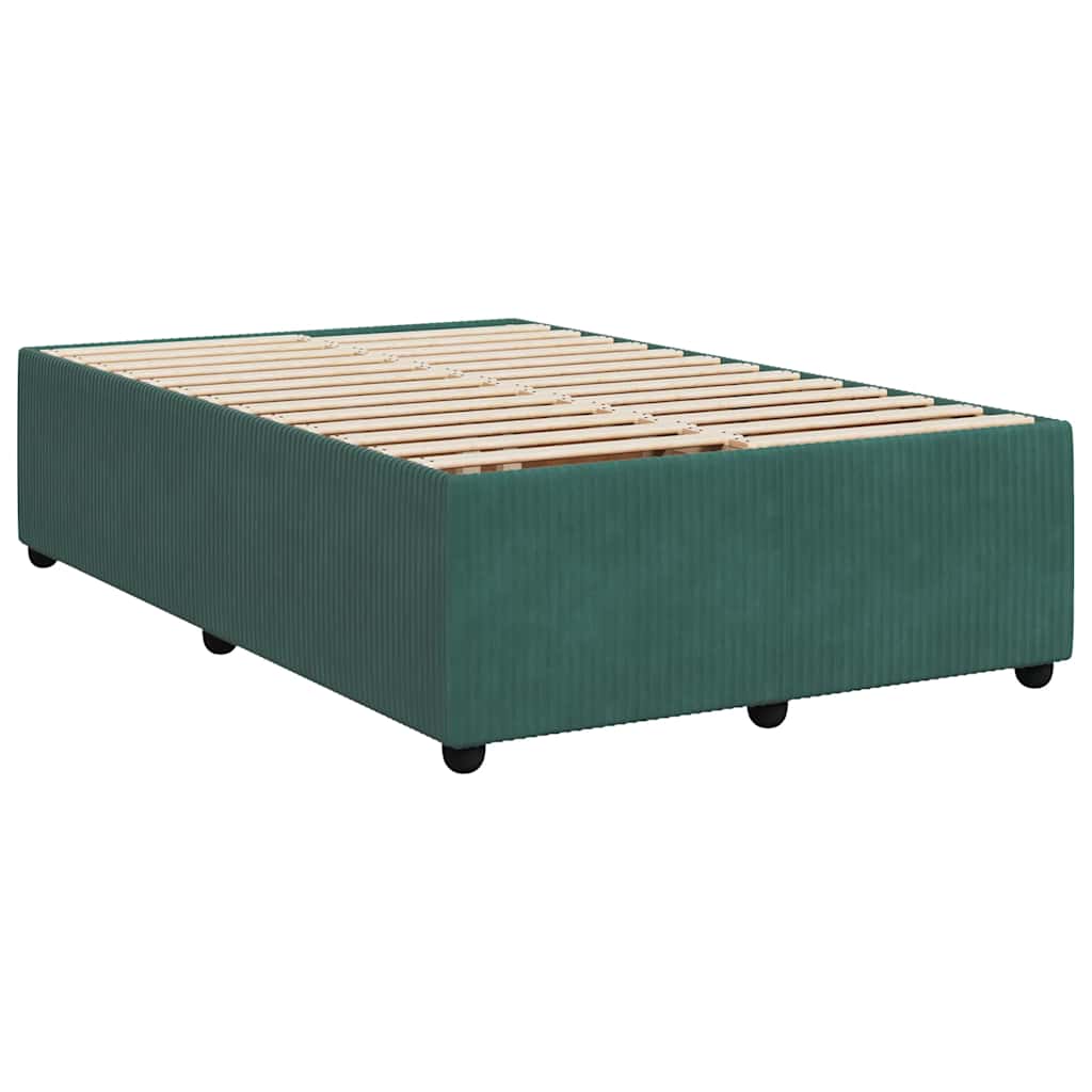 Κρεβάτι Boxspring με Στρώμα Σκούρο Πράσινο 120x190εκ. Βελούδινο - Pakobazaar