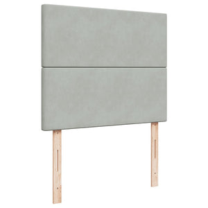 Κρεβάτι Boxspring με Στρώμα Ανοιχτό Γκρι 120x200 εκ. Βελούδινο - Pakobazaar