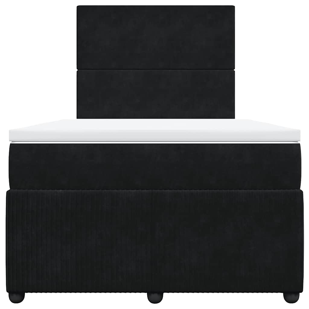 Κρεβάτι Boxspring με Στρώμα Μαύρο 120 x 200 εκ. Βελούδινο