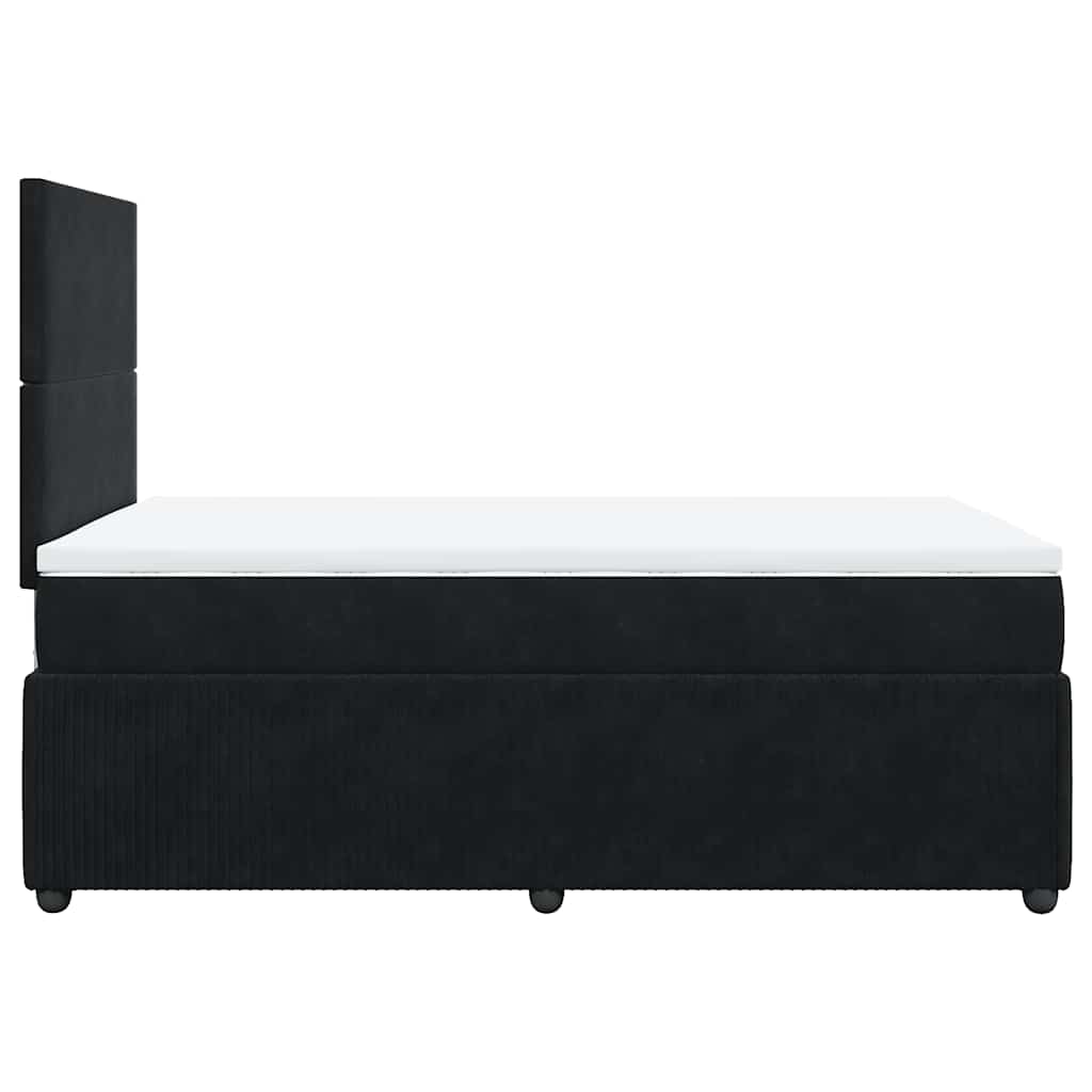 Κρεβάτι Boxspring με Στρώμα Μαύρο 120 x 200 εκ. Βελούδινο