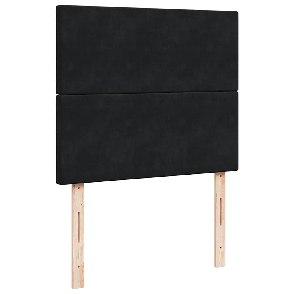 Κρεβάτι Boxspring με Στρώμα Μαύρο 120 x 200 εκ. Βελούδινο