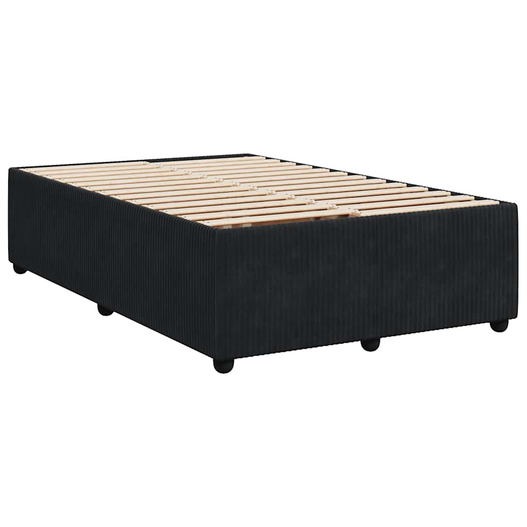 Κρεβάτι Boxspring με Στρώμα Μαύρο 120 x 200 εκ. Βελούδινο