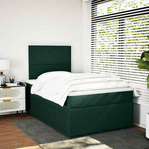 Κρεβάτι Boxspring με Στρώμα Σκούρο Πράσινο 120x200εκ. Βελούδινο - Pakobazaar