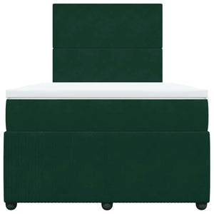 Κρεβάτι Boxspring με Στρώμα Σκούρο Πράσινο 120x200εκ. Βελούδινο - Pakobazaar