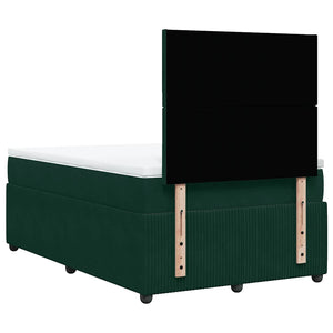 Κρεβάτι Boxspring με Στρώμα Σκούρο Πράσινο 120x200εκ. Βελούδινο - Pakobazaar