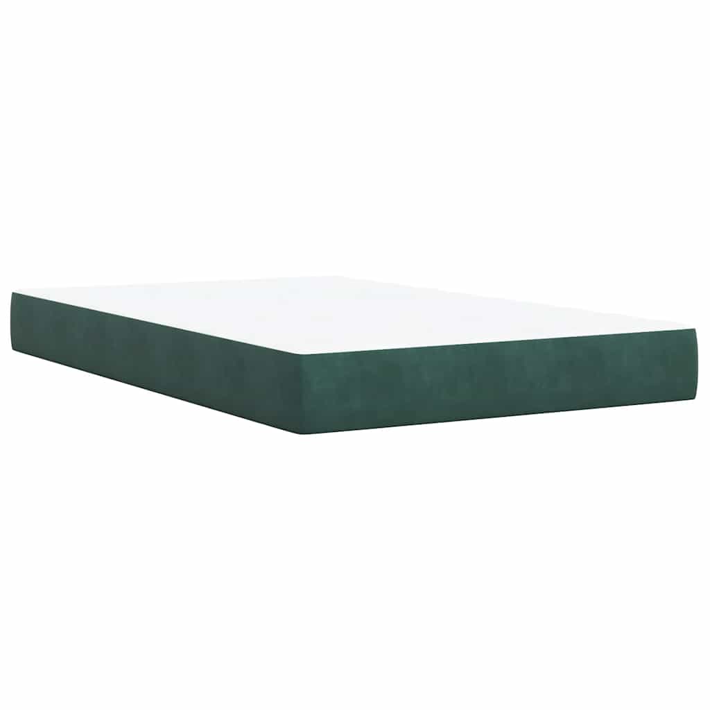 Κρεβάτι Boxspring με Στρώμα Σκούρο Πράσινο 120x200εκ. Βελούδινο - Pakobazaar