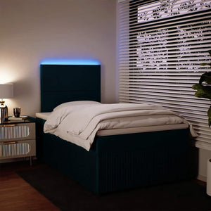 Κρεβάτι Boxspring με Στρώμα Μπλε 120x200 εκ. Βελούδινο - Pakobazaar