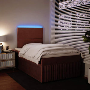 Κρεβάτι Boxspring με Στρώμα Ροζ 120x200 εκ. Βελούδινο - Pakobazaar