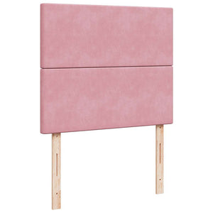 Κρεβάτι Boxspring με Στρώμα Ροζ 120x200 εκ. Βελούδινο - Pakobazaar